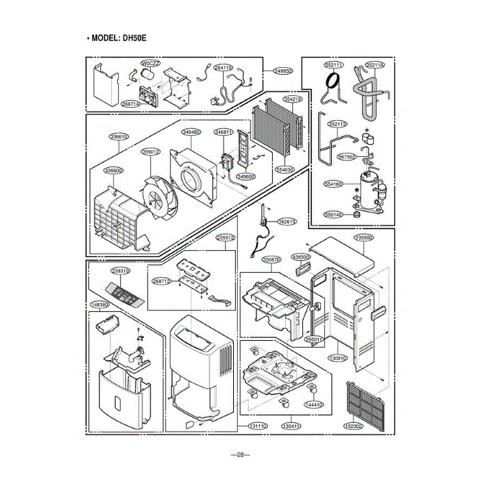 Section 2 Diagram and Parts List for DH40 AWYAWMT LG Dehumidifier
