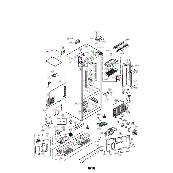 Case Diagram and Parts List for LFC25776SB 00 LG Refrigerator