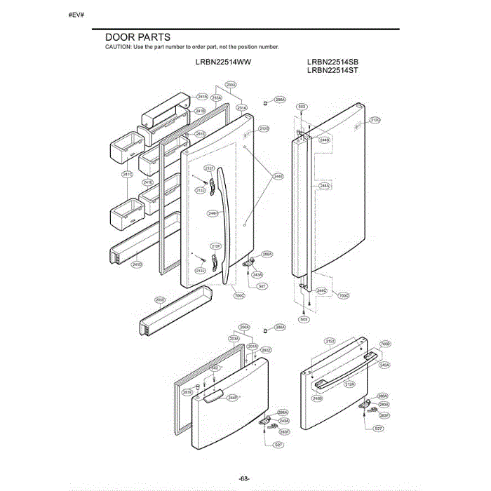 Section 1 Diagram and Parts List for LRBN22514SB AWBCLGG LG Refrigerator