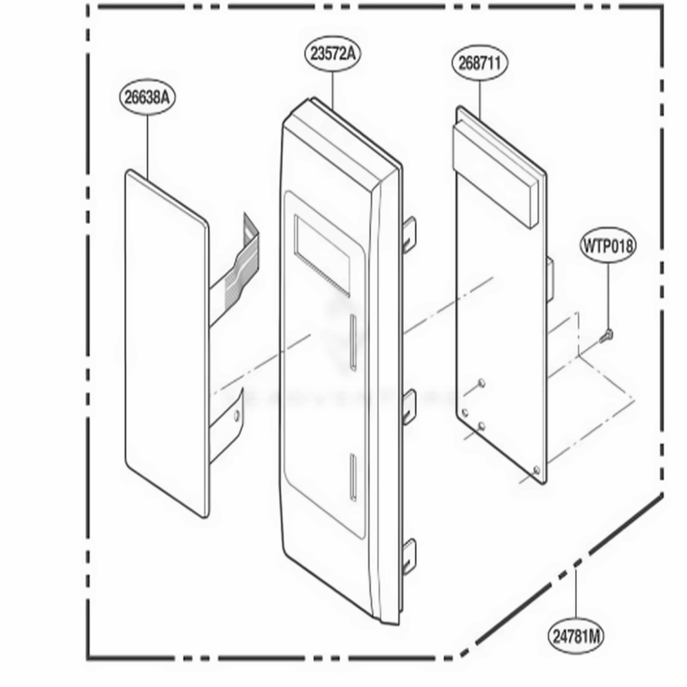 Controller Parts Diagram and Parts List for YKCMC155JWH0 AMWEKAC LG Range
