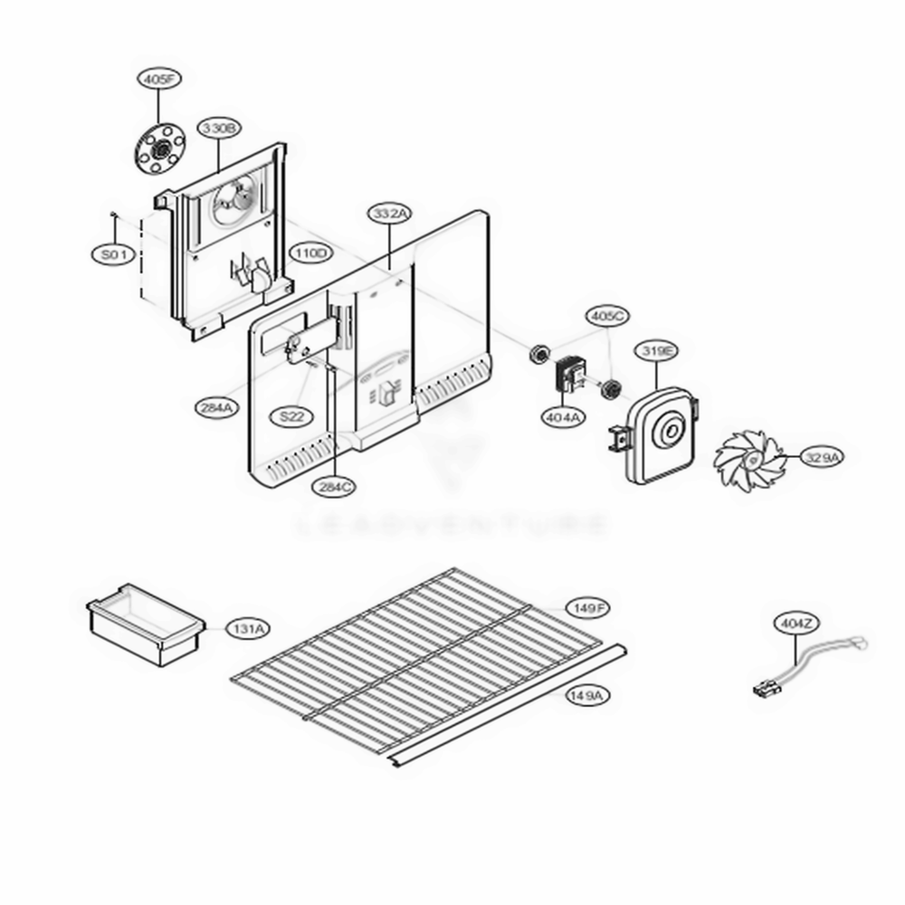 Freezer Parts Diagram and Parts List for 79376 ATICSER LG Refrigerator