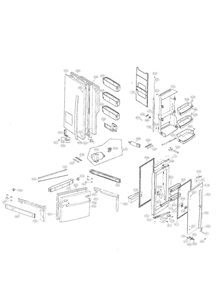 Door Parts Diagram and Parts List for LFX31945ST 01 LG Refrigerator