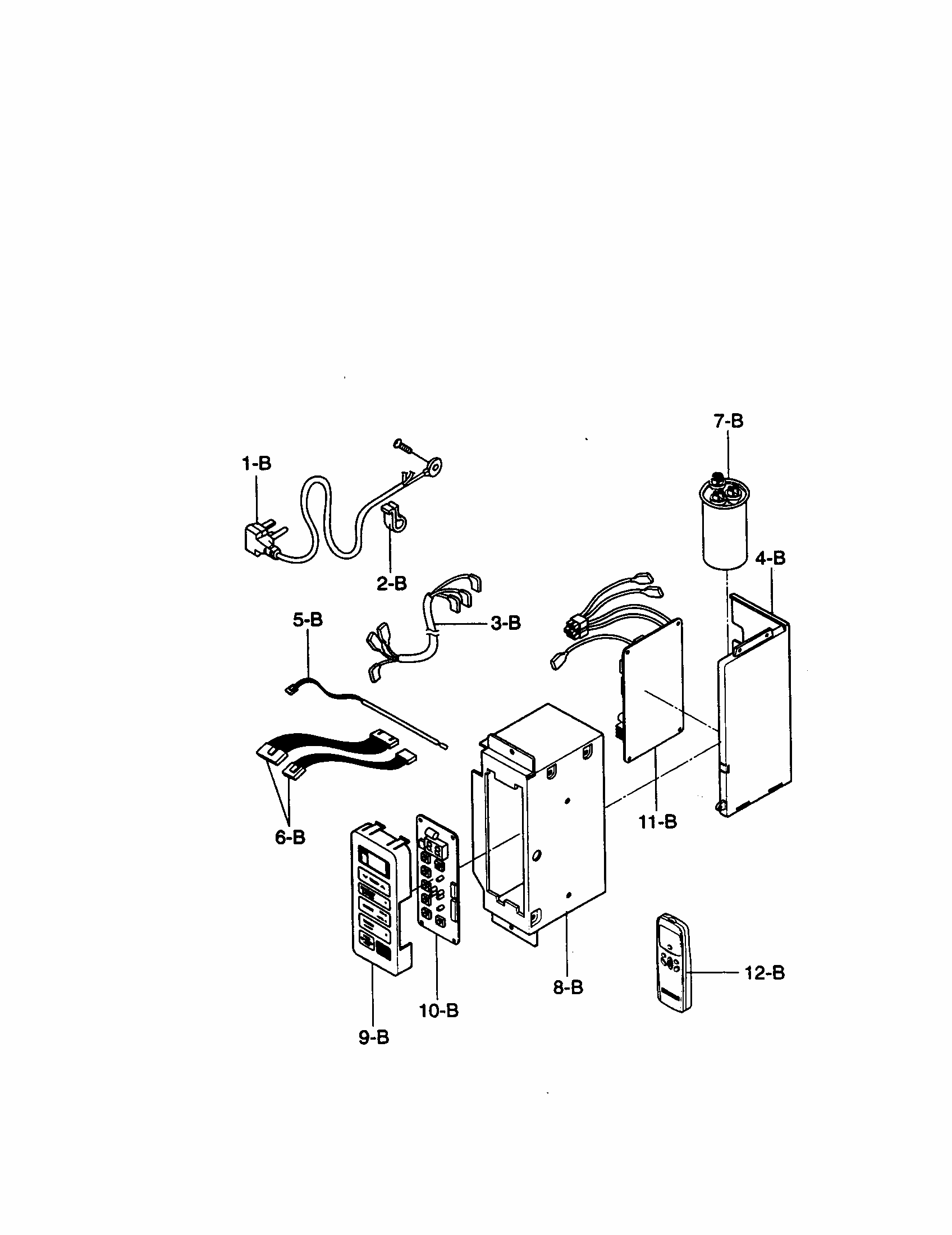 Control Box Diagram and Parts List for 58070074000  Kenmore Air Conditioner