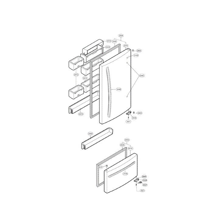 Door Diagram and Parts List for LBC22520SB 00 LG Refrigerator