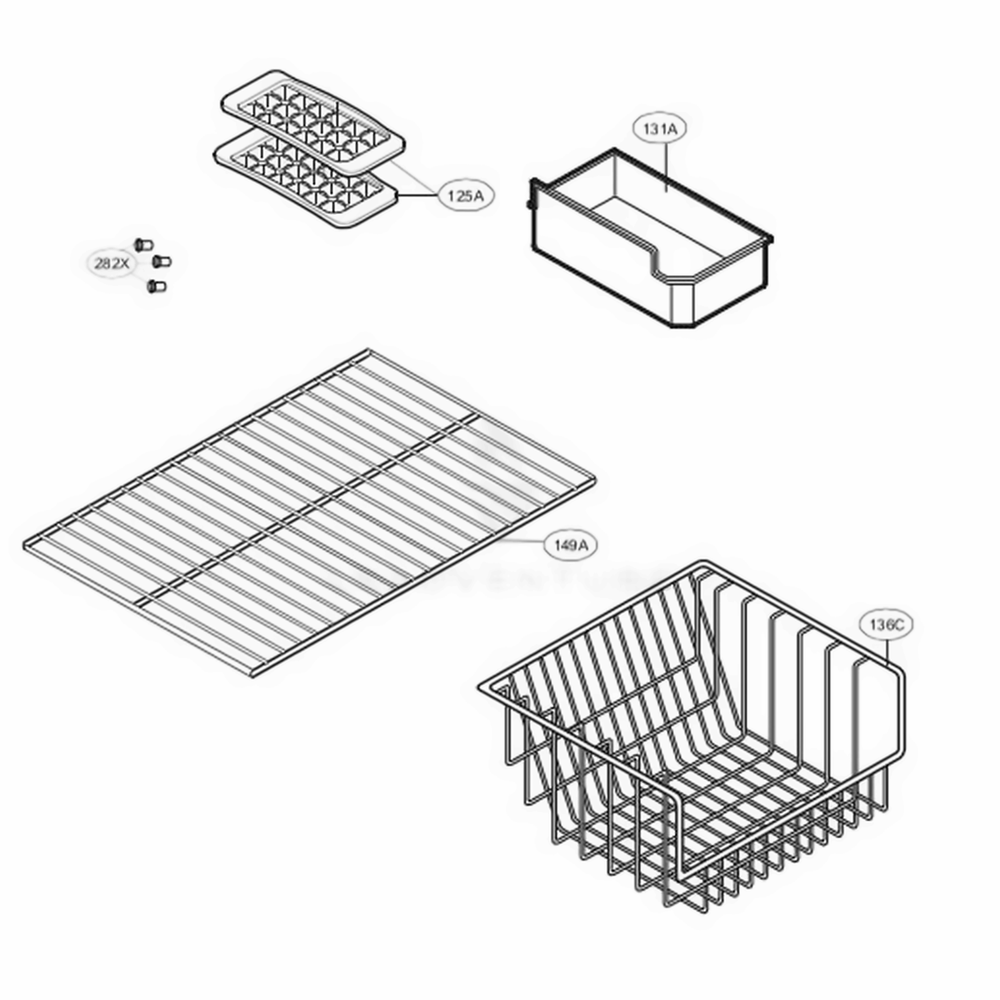 Freezer Parts Diagram and Parts List for 65219 AWBCSEF LG Refrigerator