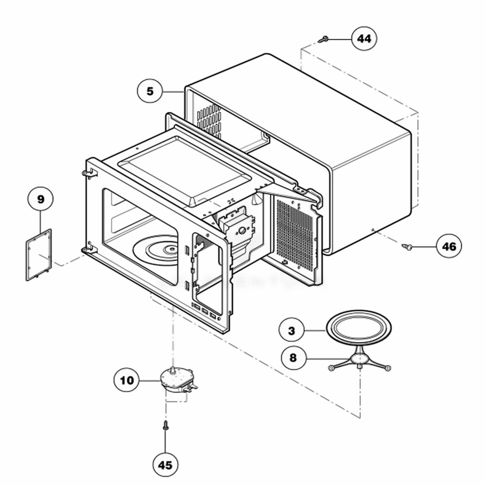 Oven Cavity Parts Diagram and Parts List for NNS723WL KWHEMAT LG Range