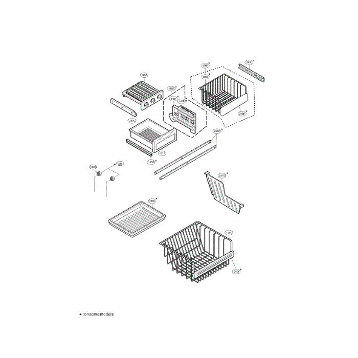 Freezer Diagram and Parts List for LRBN22510BQ  LG Refrigerator