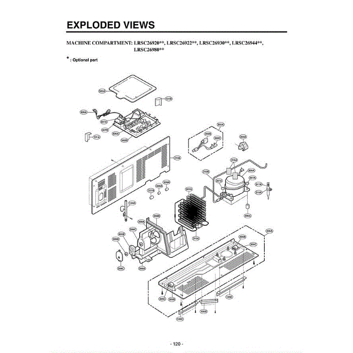 Section 5 Diagram and Parts List for LRSC26920SW ASWCLGA LG Refrigerator