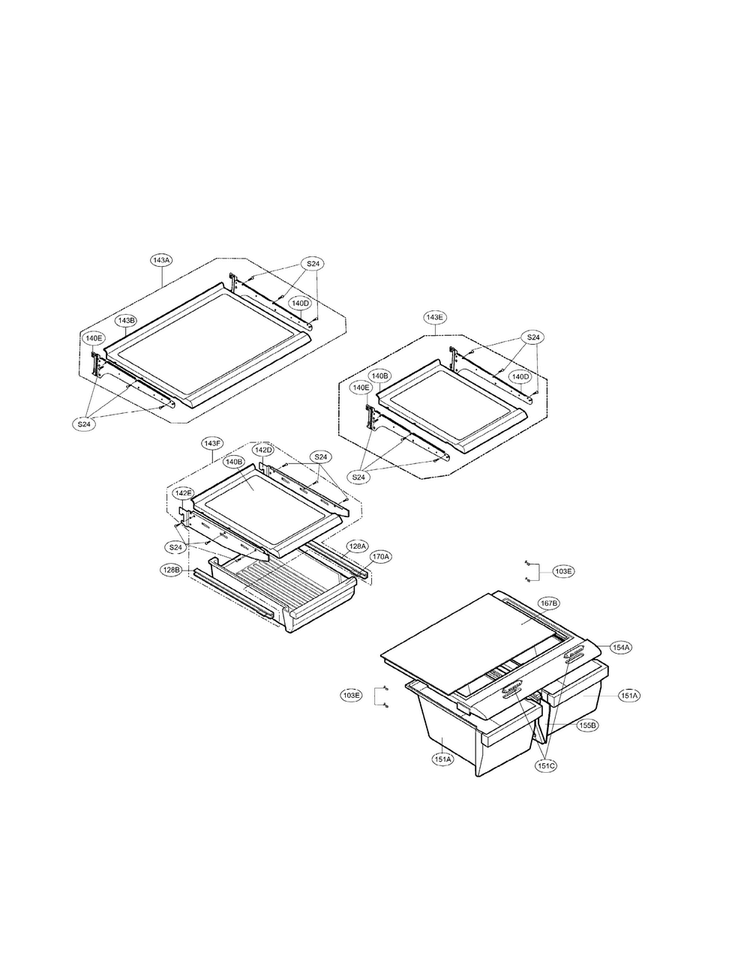 Refrigerator Parts Diagram and Parts List for LRBN20512SW01  LG Refrigerator