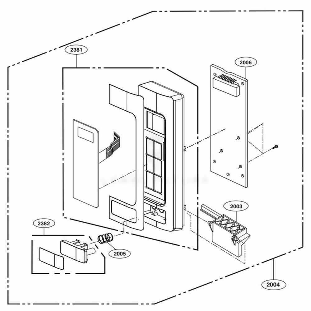 Control Panel Parts Diagram and Parts List for LCRT1513ST CSSETAR LG Microwave