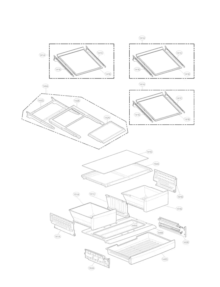 Refrigerator Parts Diagram and Parts List for LFX28968ST 04 LG Refrigerator