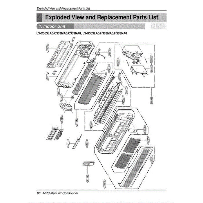 Section 1 Diagram and Parts List for LM360CE AMBAEUS LG Air Conditioner