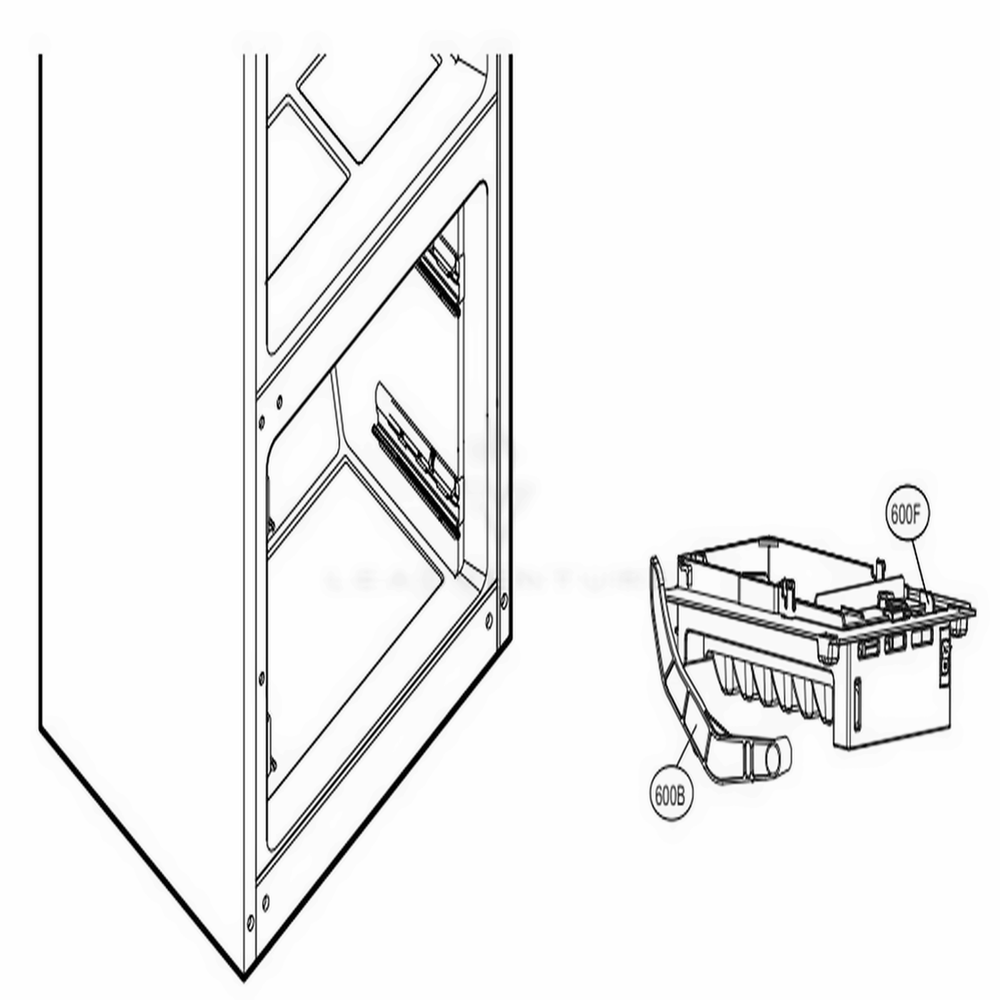 Ice Maker And Ice Bin Parts Diagram and Parts List for 74019 AWBCSE0 LG Refrigerator