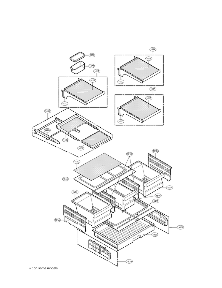 Refrigerator Parts Diagram and Parts List for LFX25971ST 01 LG Refrigerator