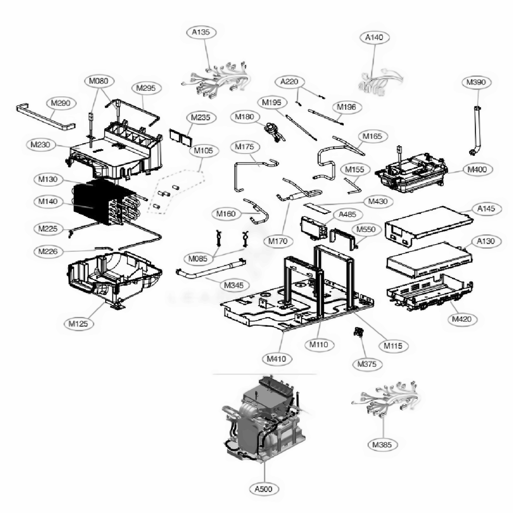 Main 7 Diagram and Parts List for S3BERB ALBEEUS LG Steamer