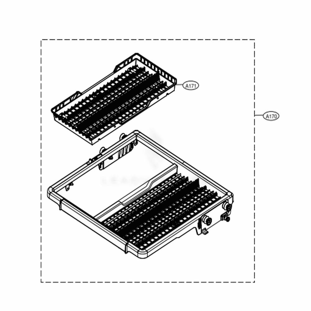 3rd Rack Assembly Diagram and Parts List for LDPN6761T ASTEEUS LG Dishwasher