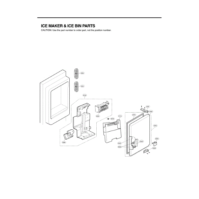 Ice Maker Diagram and Parts List for LSFD2491ST 00 LG Refrigerator