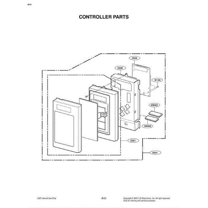 Section 7 Diagram and Parts List for MVH1670ST CSBEGSE LG Microwave Oven Combo