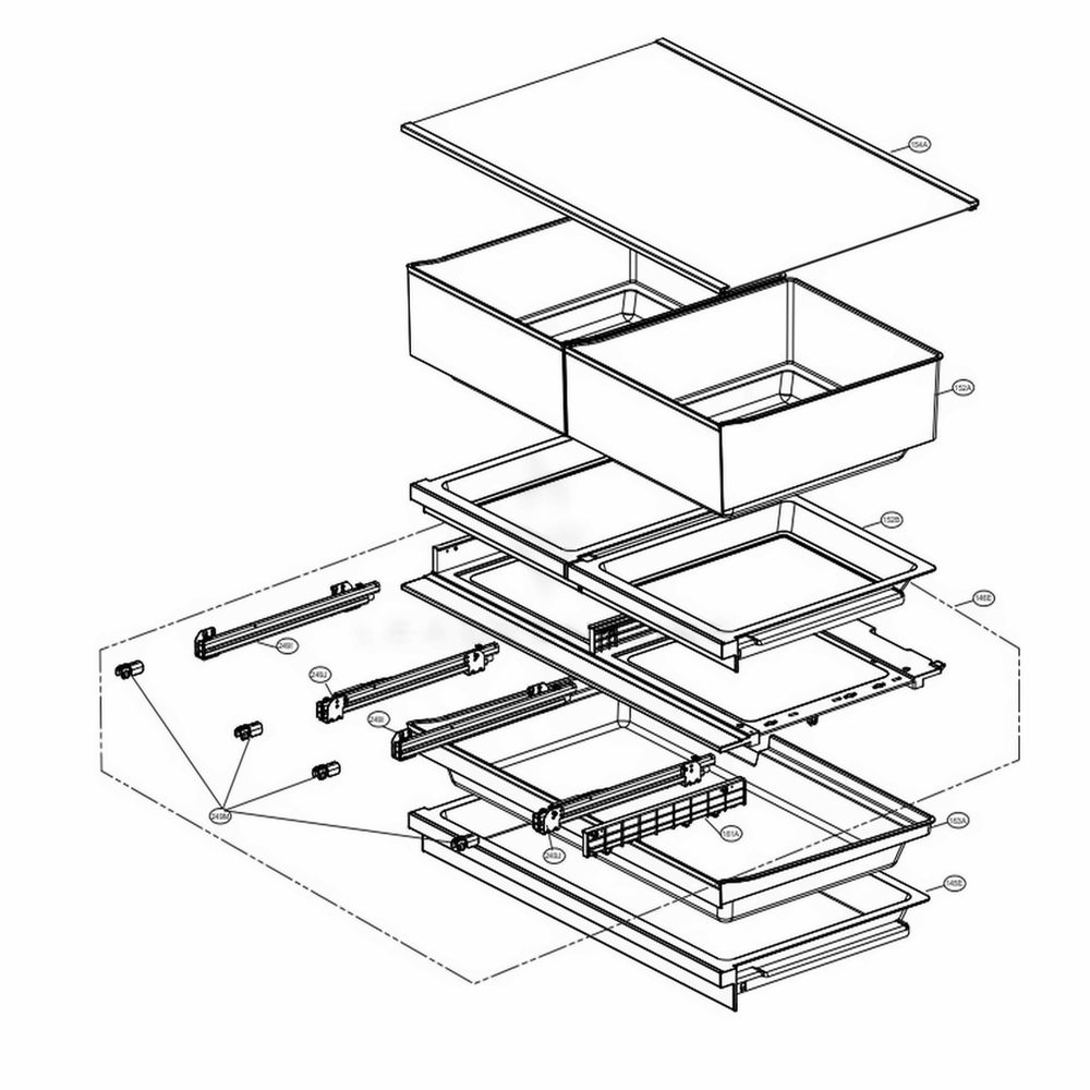 Vegatable Room Part Diagram and Parts List for LUPXS3186N AGRCNA0 LG Refrigerator