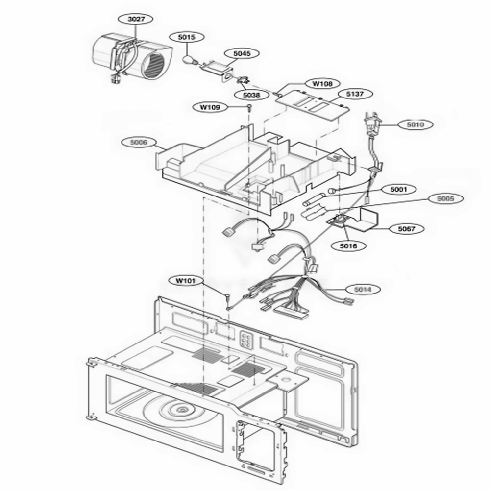 Interior Parts 2 Diagram and Parts List for 80002 CWHESEA LG Range