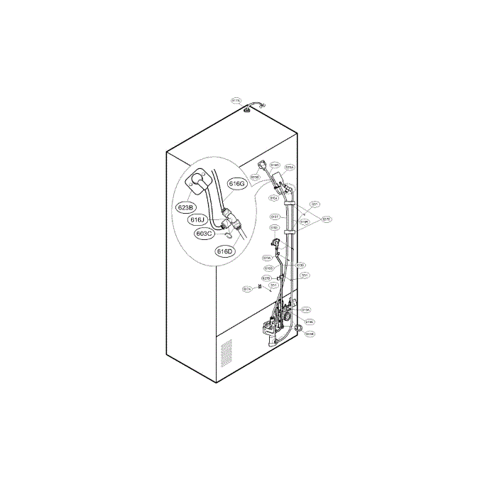Valve And Water Tube Diagram and Parts List for LFX28979SB 00 LG Refrigerator