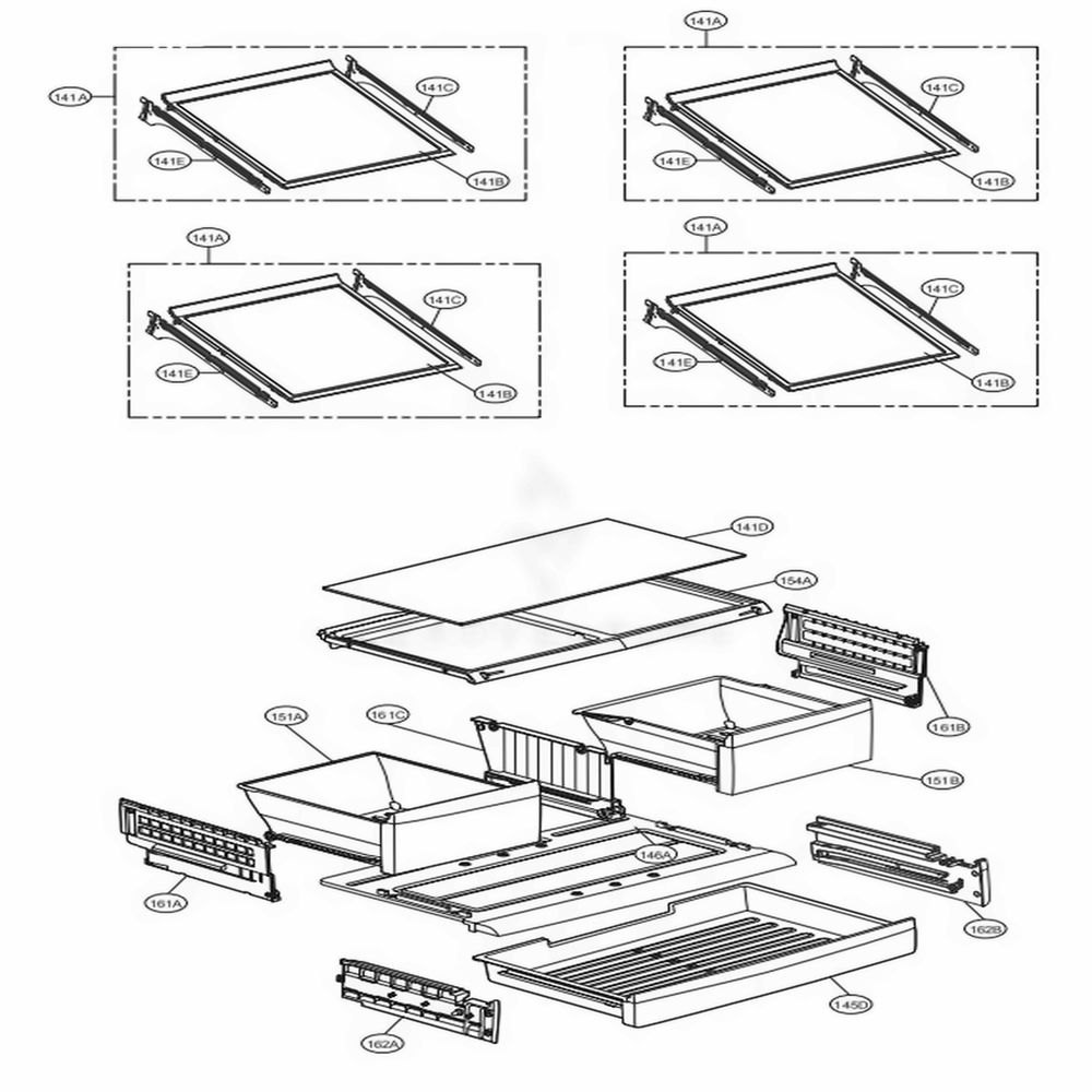 Refrigerator Parts Diagram and Parts List for LFC28768SW ASWCNA0 LG Refrigerator
