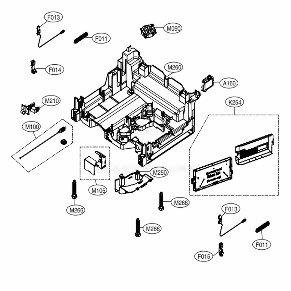 Base Assembly Diagram and Parts List for LDP6797BD ABDEEUS LG Dishwasher