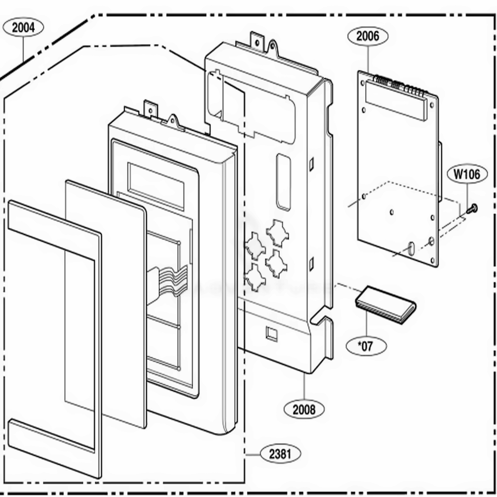 Controller Parts Diagram and Parts List for 80593 CS1ESEA LG Wall Oven