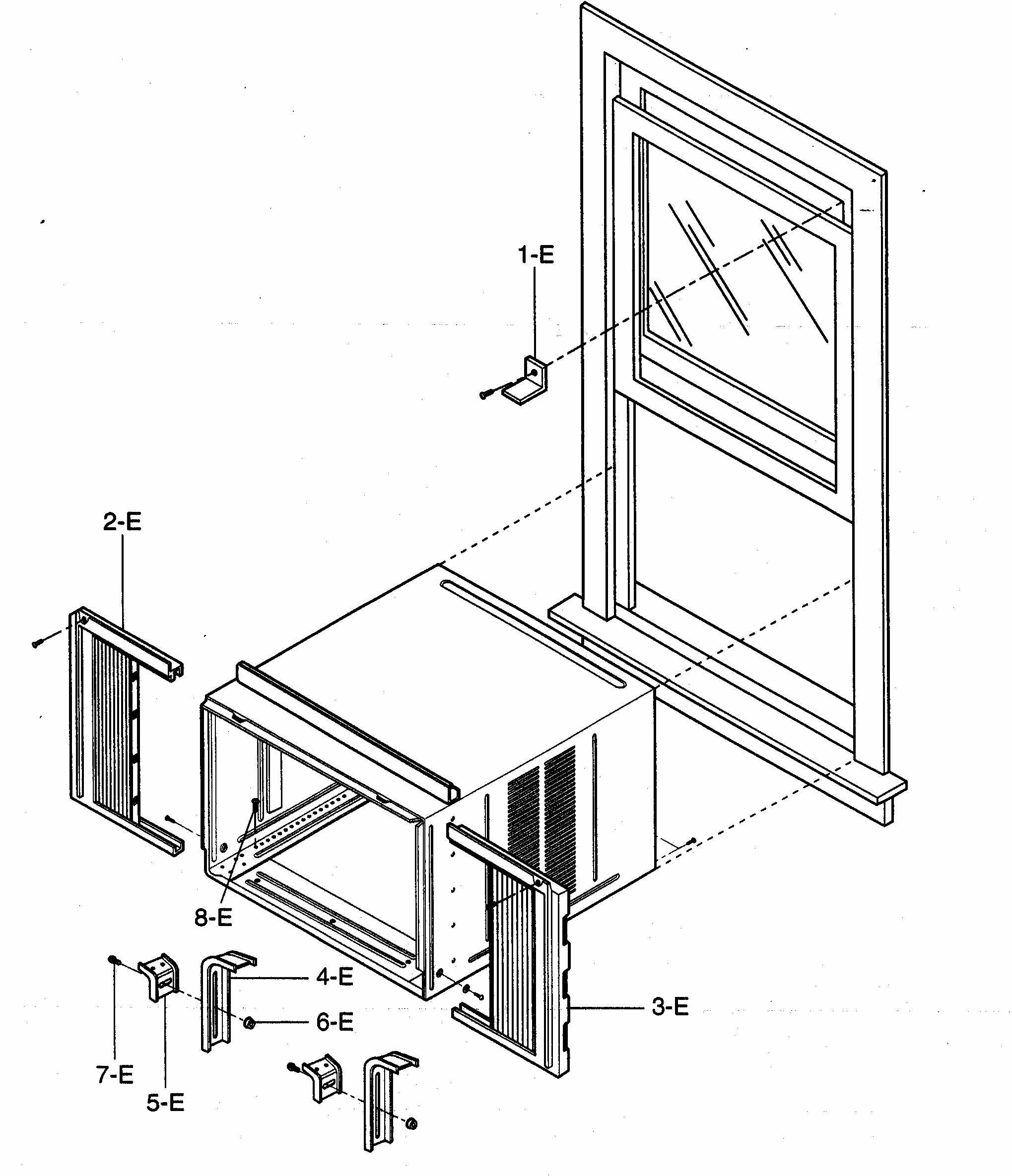 Installation Kit Assy Diagram and Parts List for 58075184500  Kenmore Air Conditioner