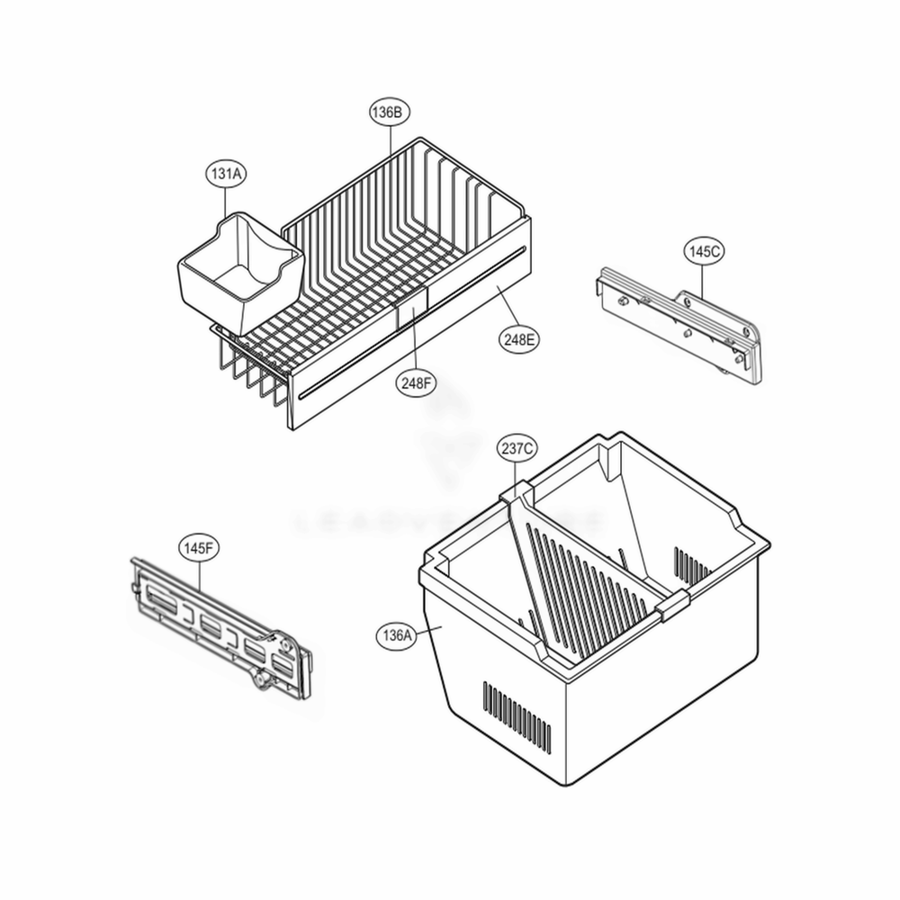 Freezer Parts Diagram and Parts List for 78342 ASW3SER LG Refrigerator