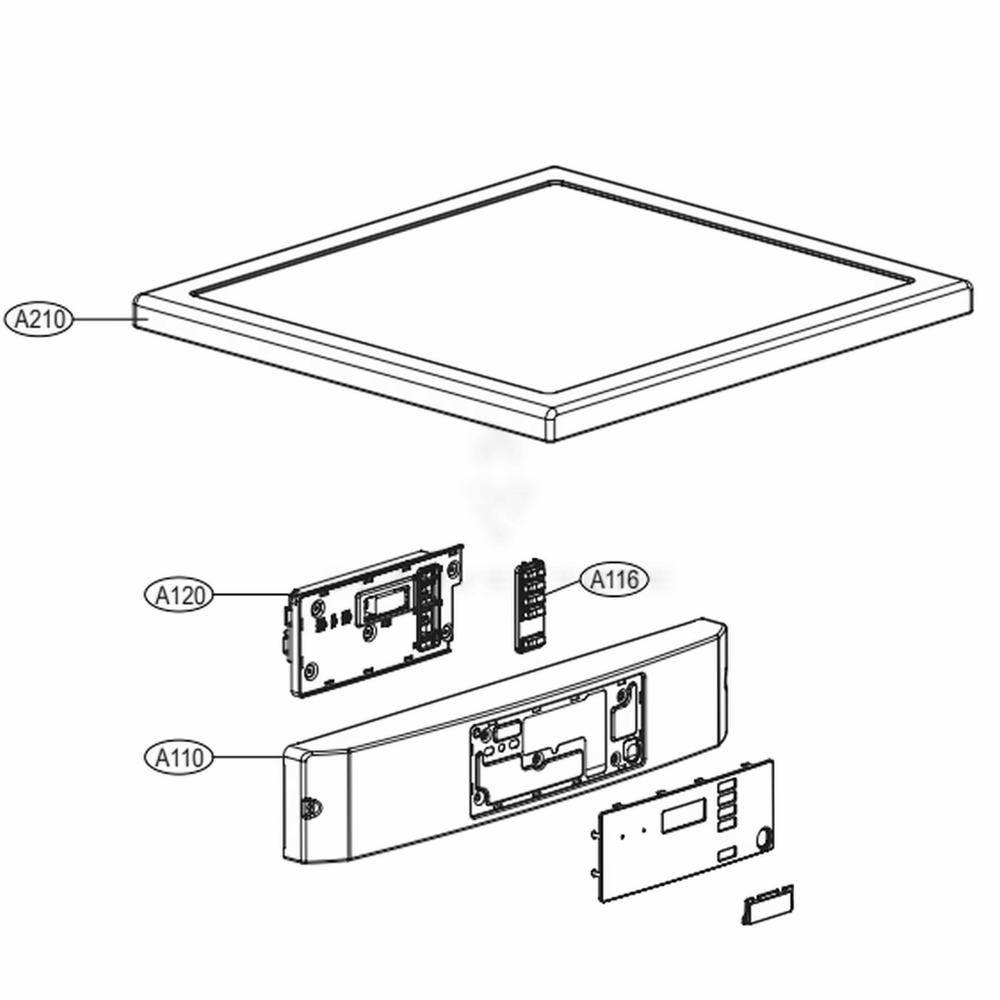 Control Panel And Plate Assembly - Coin / Opl Type Diagram and Parts List for GD1329QES ABWEELC LG Washer