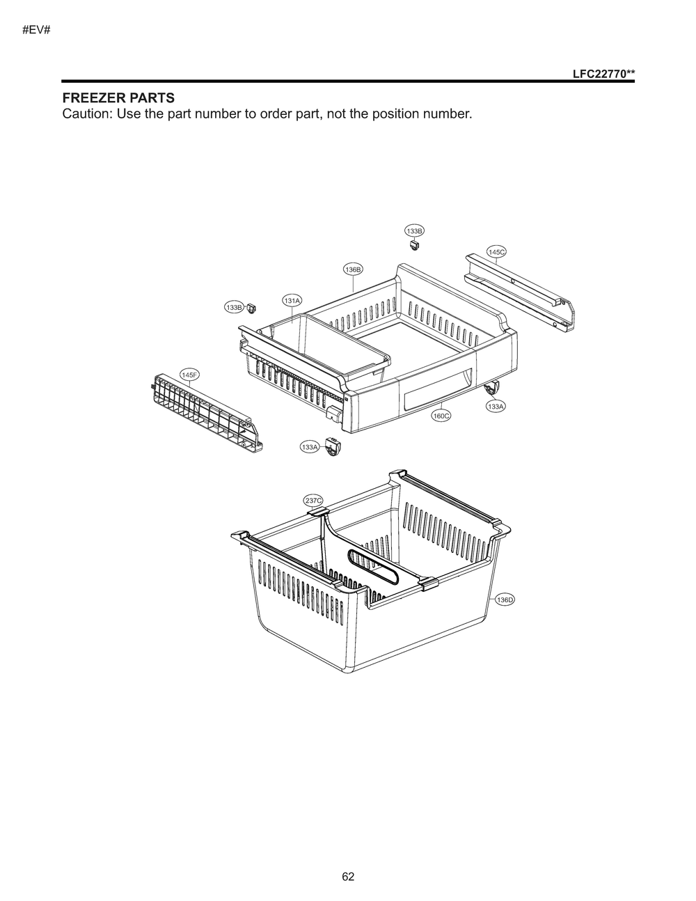 Freezer Parts Diagram and Parts List for LFC22770ST ASTCNA7 LG Refrigerator