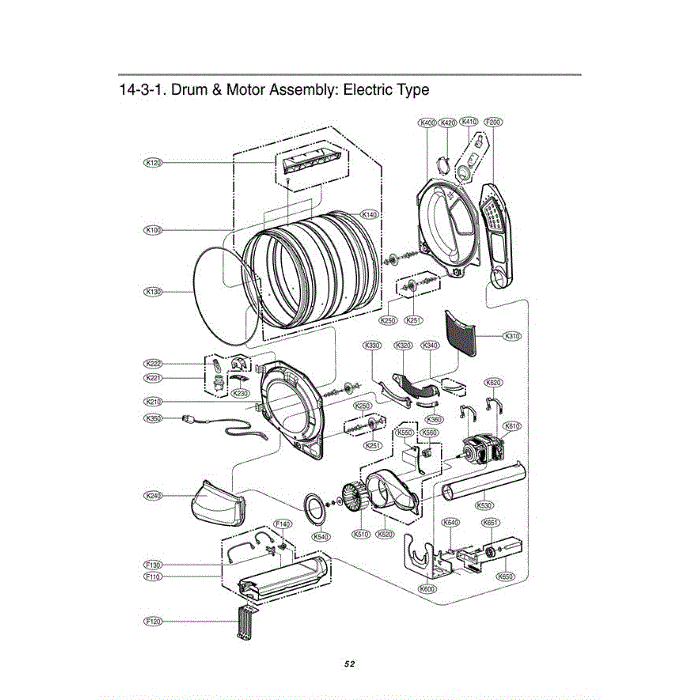 Section 4 Diagram and Parts List for DLEX0001TM ASTEEUS LG Dryer