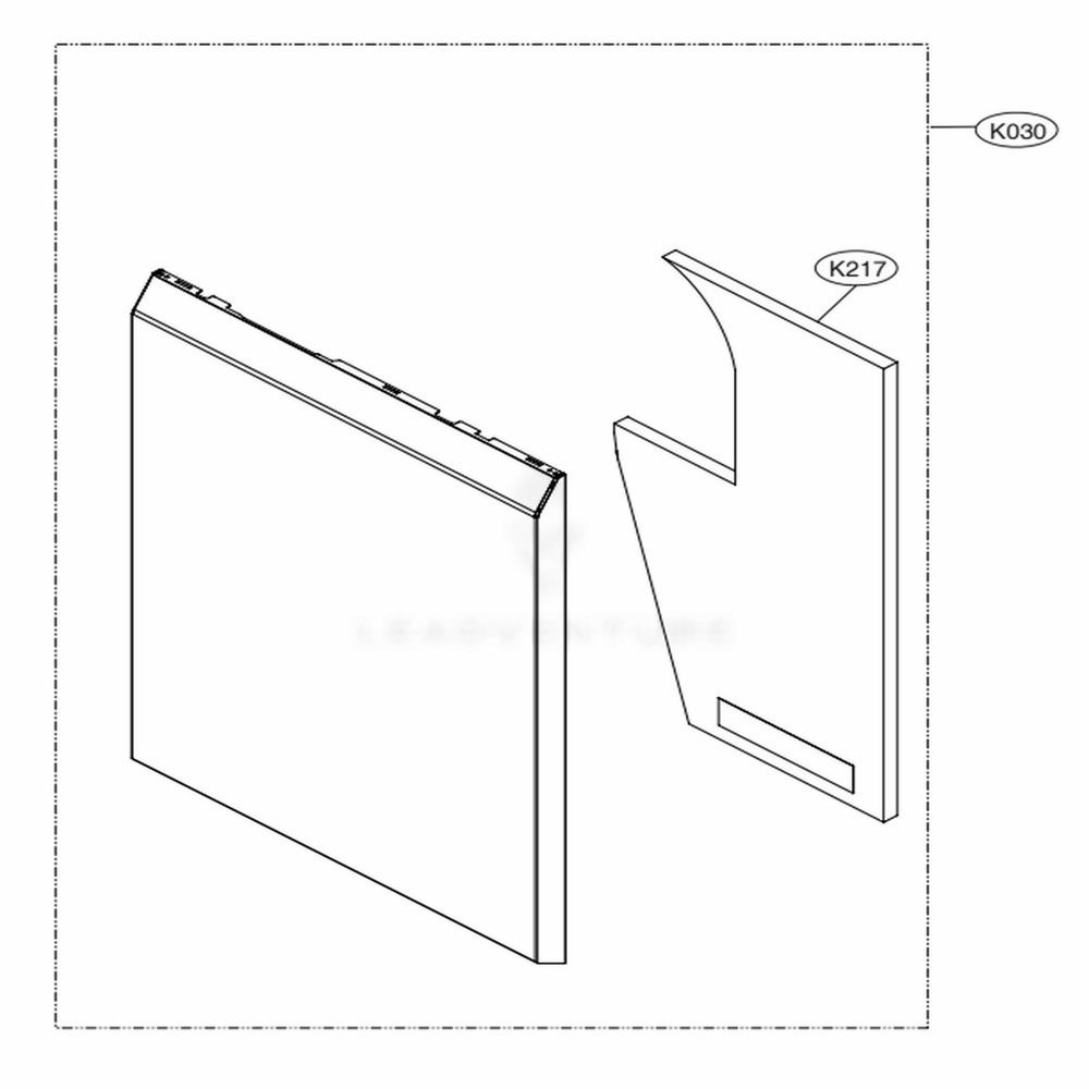 Front Cover Assembly Diagram and Parts List for LDF5678SS ASSESNA LG Dishwasher