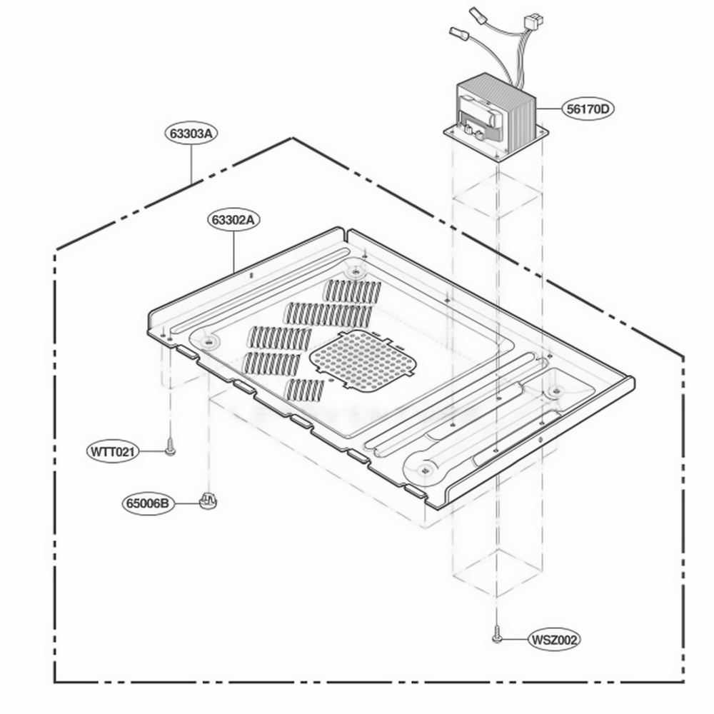Base Plate Parts Diagram and Parts List for KCMC155JWH AMWEKAD LG Range