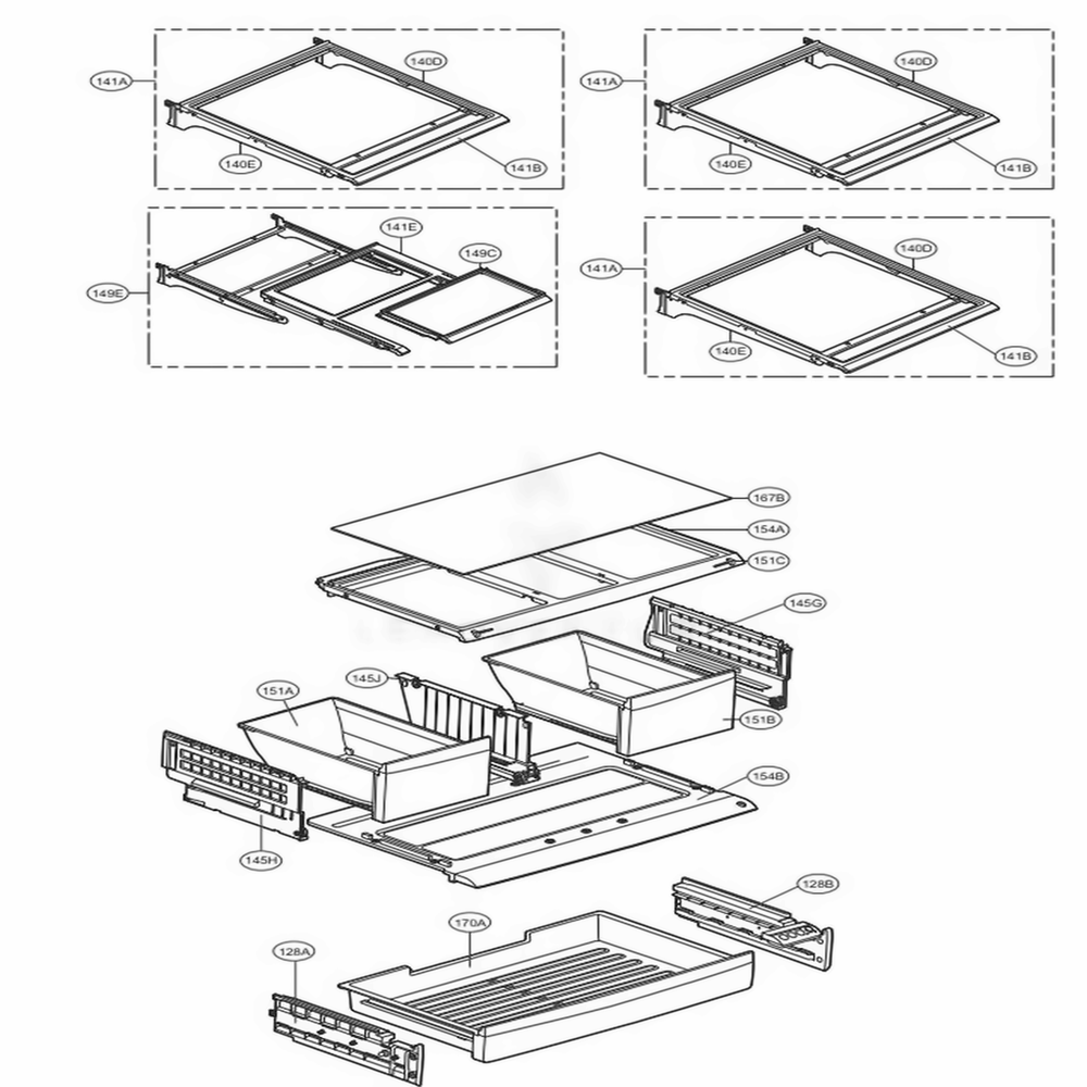 Refrigerator Parts Diagram and Parts List for LFXS24663S ASTCNA1 LG Refrigerator