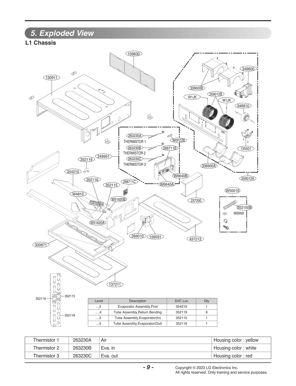 Diagram 1 Diagram and Parts List for LMDN097HV4 BWHBEUS LG Air Conditioner