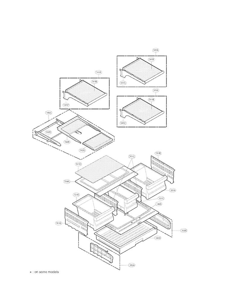 Refrigerator Parts Diagram and Parts List for LFX25975ST 01 LG Refrigerator