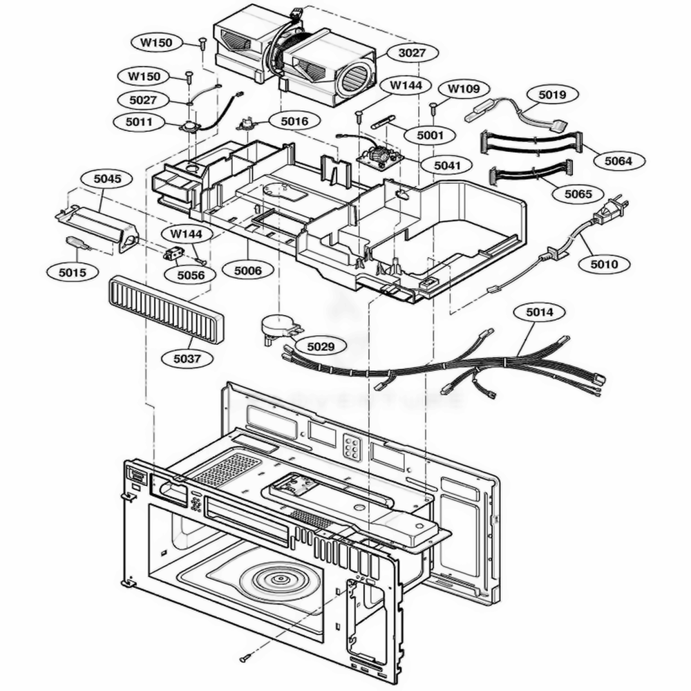 Interior Parts 2 Diagram and Parts List for 64764 AB6ESEA LG Range