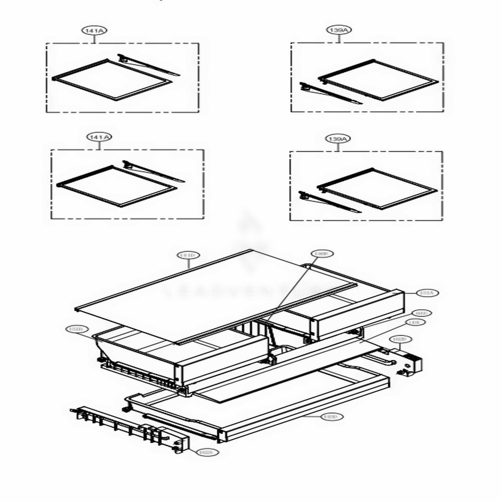 Refrigerator Parts Diagram and Parts List for LFXS26973D ASBCNA0 LG Refrigerator