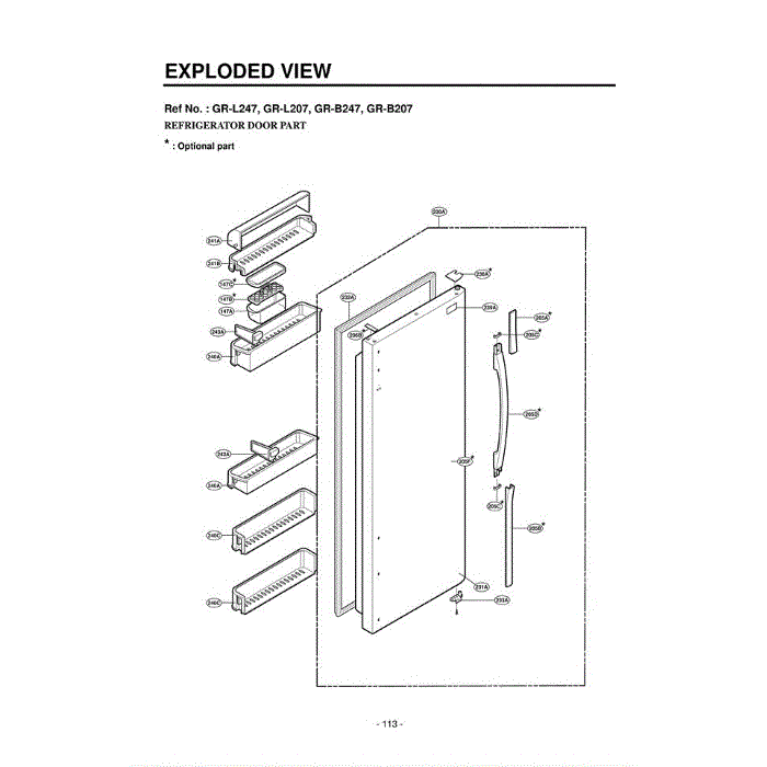 Section 5 Diagram and Parts List for LRSPC2031BK AWBCLGA LG Refrigerator