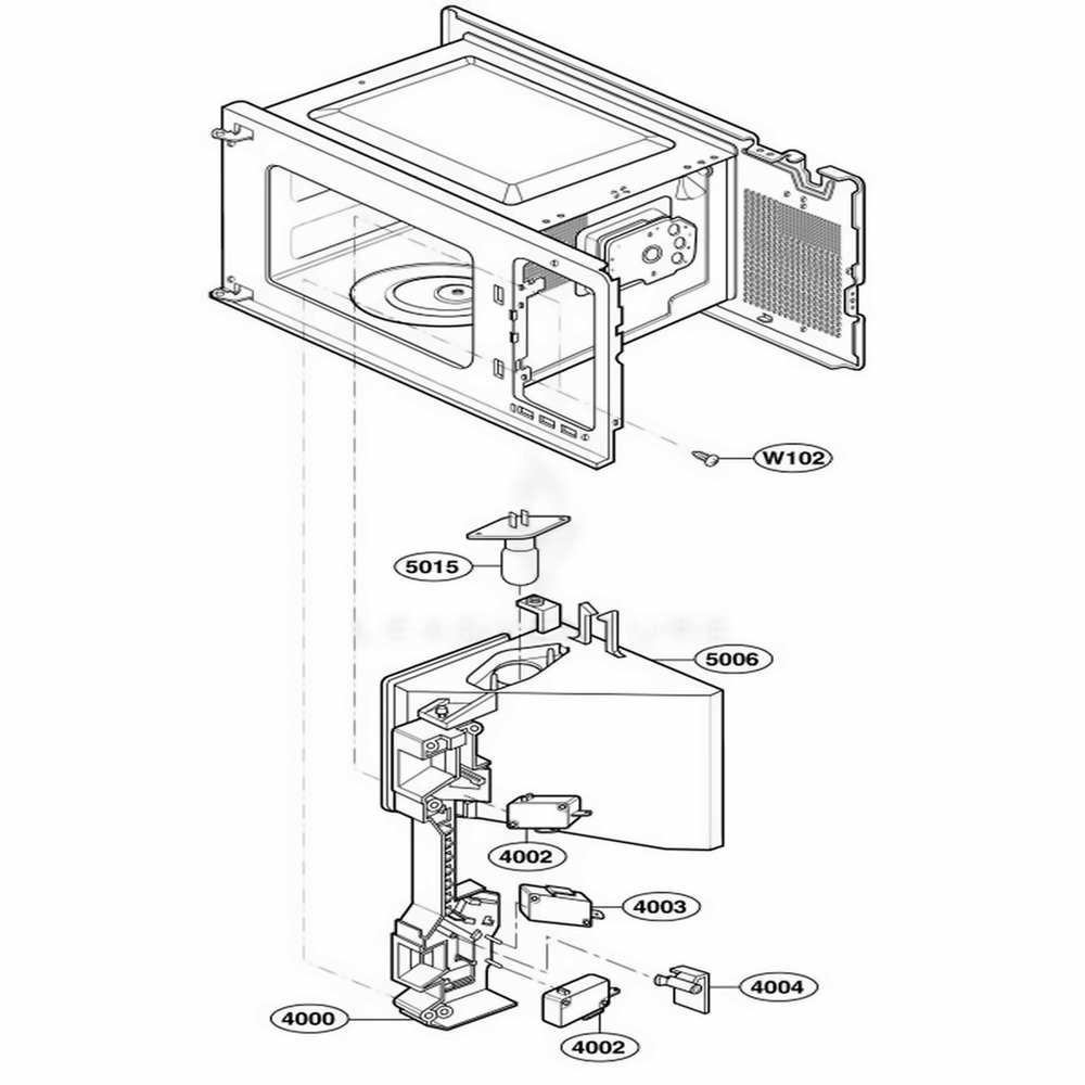 Latch Board Parts 2 Diagram and Parts List for 62462 AWHESEA LG Wall Oven