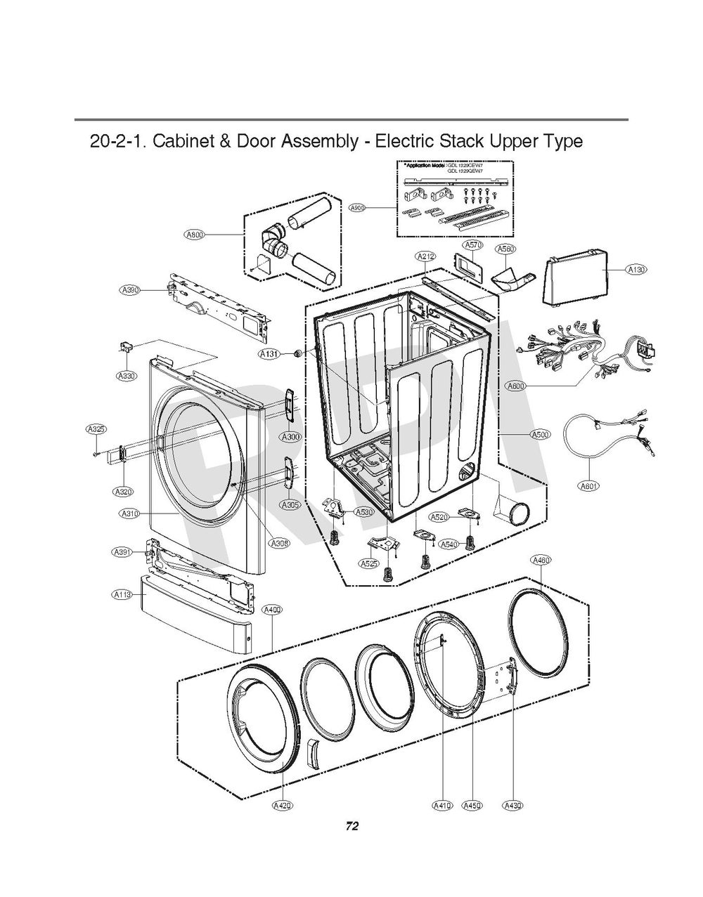 Diagram 2 Diagram and Parts List for GDL1329QEW7  LG Dryer