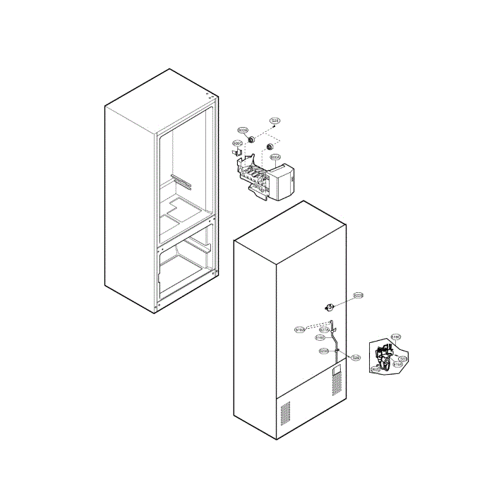 Ice And Water Maker Diagram and Parts List for LFC20760ST 00 LG Refrigerator