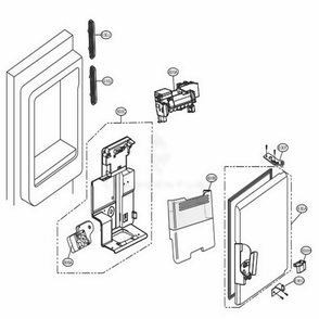 Ice Maker And Ice Bin Parts Diagram and Parts List for LFXS24623D ASBCNA0 LG Refrigerator