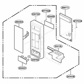 Part Location Diagram of 6638W2A171A LG MEMBRANE