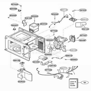 Interior Parts 2 Diagram and Parts List for JES638WF KWHEGEU LG Range