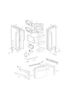 Door Parts Diagram and Parts List for LFX25978ST 01 LG Refrigerator