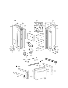 Door Parts Diagram and Parts List for LFX28977SW 01 LG Refrigerator