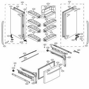 Door Parts Diagram and Parts List for LFCS25426D ASBCNA0 LG Refrigerator